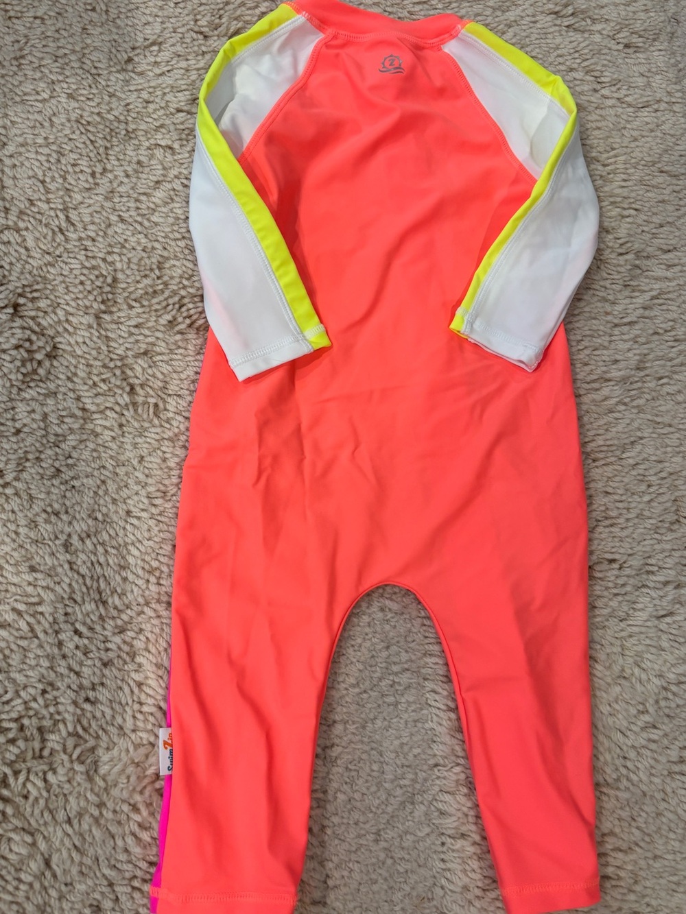 SwimZip Sunsuit Swimsuit Neon Orange 12-18 months - Picture 5 of 5